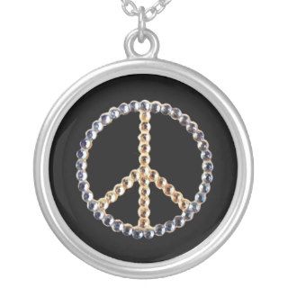 Jeweled peace sign on black background custom jewelry