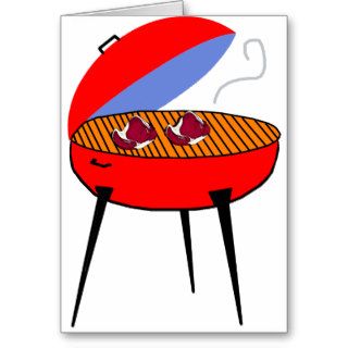 BBQ Grill with Steaks Greeting Cards