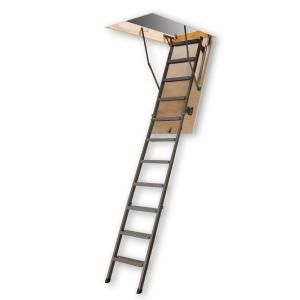 Fakro 54 in. x 25 in. x 10 ft. Steel Attic Ladder with 300 lb. Load Capacity Type IA Duty Rating 66863