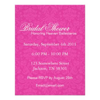 Pink Pattern Background  Bridal Shower Invitations