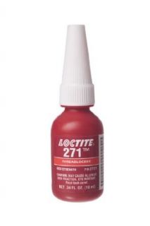 Loctite 271 Low Viscosity High Strength Threadlocker, 10 mL Bottle, Red Threadlocking Adhesives
