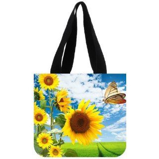 Custom Sunflower Tote Bag (2 Sides) Canvas Shopping Bags CLB 272   Reusable Grocery Bags