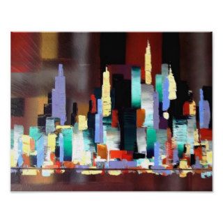 Abstract City Painting Print
