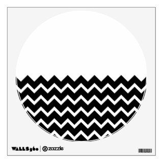 Black and White Zig Zag Pattern. Part Plain. Wall Graphic