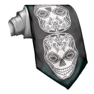 Dia de los Muertos That Girl Skull Diamond Pattern Tie