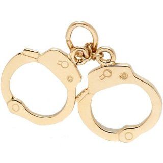 Rembrandt Charms Handcuffs Charm, Gold Plated Silver Jewelry