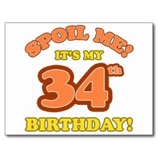 Silly 34th Birthday Present Post Cards