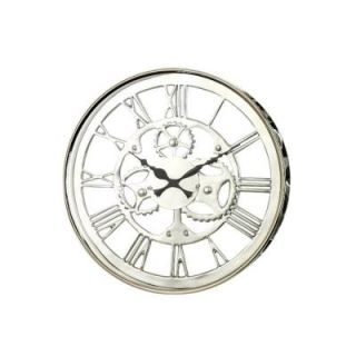 Home Decorators Collection 13.75 in. Regatta Nickel Metal Wall Clock 0650300220