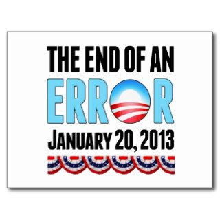 The End of An Error January 20, 2013 Obama Post Cards