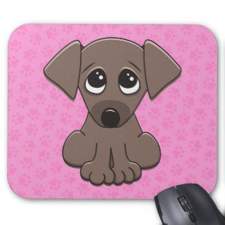 Cute brown puppy dog with big begging eyes mouse pad