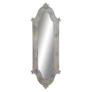 Dull Silver Wooden Bordered Long Mirror Mirrors