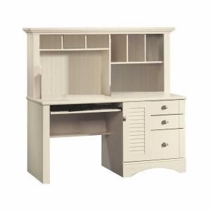 Harbor View Collection Antiqued White Computer Desk with Hutch 158034