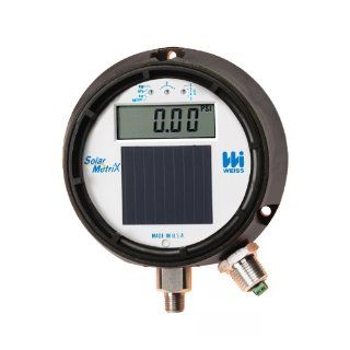 Weiss Instruments DUGY3 Light Powered Digital Process Pressure Gauge with 4 20MA Transmitter, Stainless Steel 304 Wetted Parts, LCD Display, 4 1/2" Dial, 0 200 psi Range, 0.5% Accuracy, 1/4" Male NPT Connection, Bottom Mount Industrial Pressure 