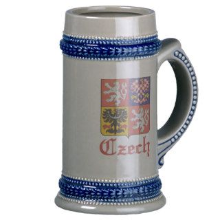Czech Seal / Czechoslovakia Flag Beer Stein Mug