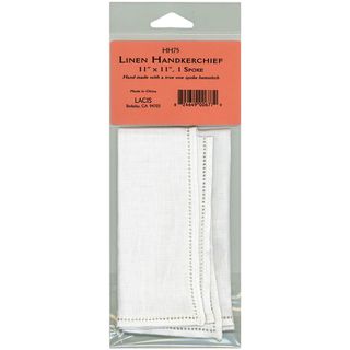 Linen Handkerchief 11"X11" Single Spoke Lacis Other Needlework Supplies
