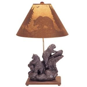 Mario Industries 28 in. Brown Climbing Bear Table Lamp 96T328
