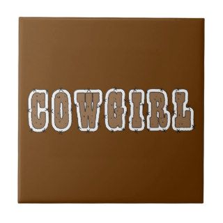 Cute Cowgirl Western   Choose Background Color Tile