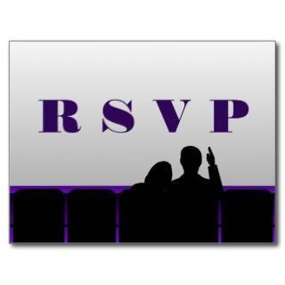Movie Theater RSVP Postcard, Purple