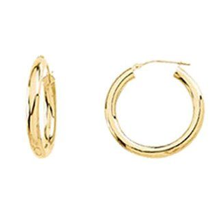 Round Earrings in 14kt Yellow Gold   Click Top Back   Women   Wonderful GEMaffair Jewelry