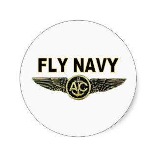 Aircrew FLY NAVY LIGHT Round Sticker