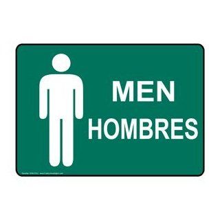 Men Bilingual Sign RRB 7010 WHTonPNGRN Mens / Boys  Business And Store Signs 