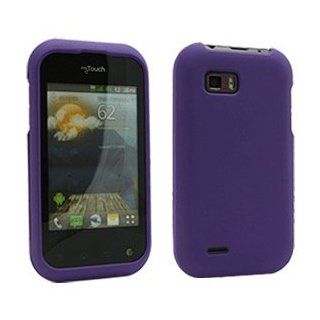 Lg C800 Mytouch Q Rubberized Snap on Cover, Purple Cell Phones & Accessories