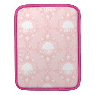 Kawaii cute damask wallpaper pink cupcake cupcakes iPad sleeves