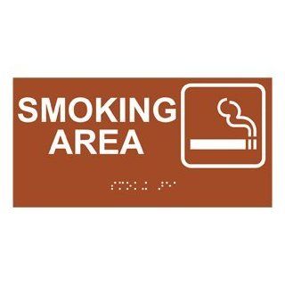 ADA Smoking Area With Symbol Braille Sign RSME 565 SYM WHTonCanyon  Business And Store Signs 