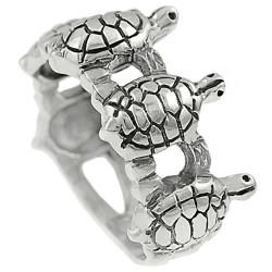 Tressa Sterling Silver Five Turtles Band Ring Tressa Sterling Silver Rings