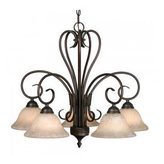 Homestead RBZ 5 Light Nook Chandelier in the Rubbed Bronze finish    