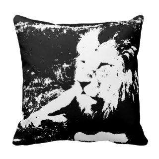 Lion in Black and White Pillow