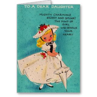 Vintage Daughter Birthday Greeting Card
