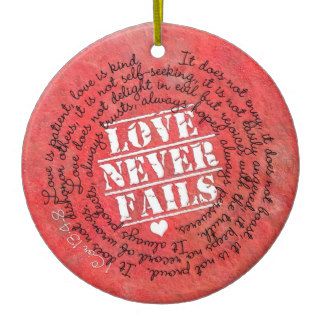 Love Never Fails Bible Verse 1 Corinthians 134 8 Ornaments