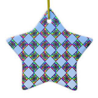 Stained Glass Effect Floral Pattern. Christmas Ornaments