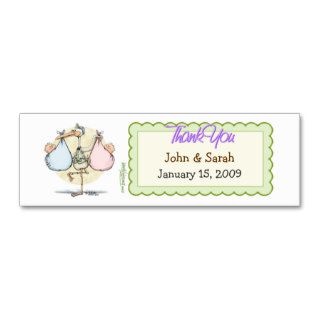 Twins Stork Favor Tag Business Cards