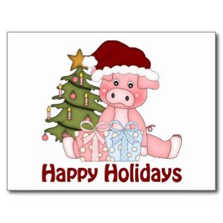 Adorable Christmas Pig Tees and Gifts Post Card