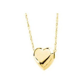 Ann Harrington Jewelry 14k Yellow Gold 6 X 6 mm Heart Pendant Slide 18" Rope Chain Necklace Jewelry