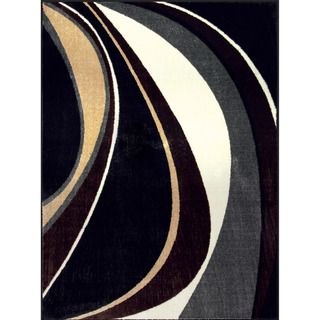 Allestra Movement Black Rug (4' x 6') 3x5   4x6 Rugs