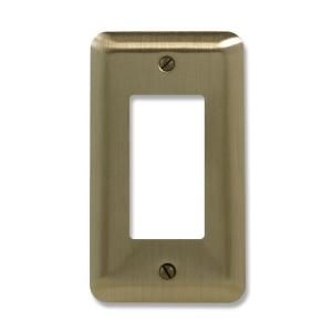 Amerelle Steel 1 Decorator Wall Plate   Brushed Brass 154R