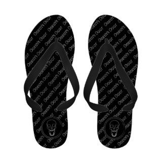 Death's Door Text Pattern Flip Flops