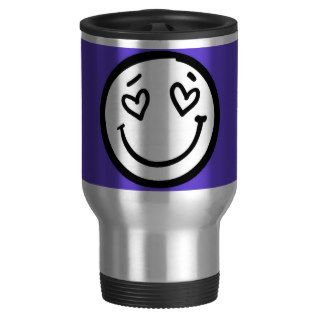 Custom Smiley Face on Purple Background Mugs