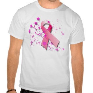 PINK RIBBON WITH PAINT SPLATTER TSHIRTS