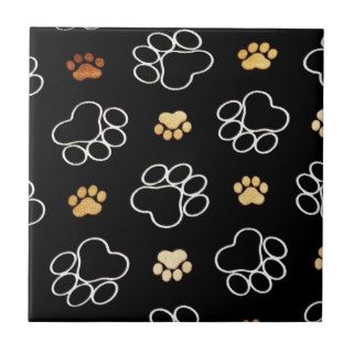 Dogs footsteps patterns ceramic tile