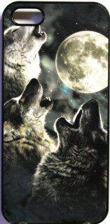 (325bi4) Wolves Howling at Moon Apple iPhone 4 / 4S Black Case 