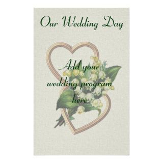 Lily of the Valley Wedding Program Personalized Stationery