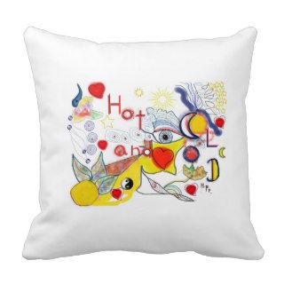 “Hot and Cold” designer cushion, squarely Pillow