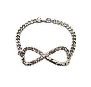 Rhinestone Silver Infinite Directioner Member Link Chain Bracelet Louis Charm XB303R Jewelry