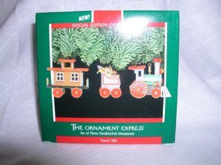1989 Hallmark Ornament Express Train Set of 3   Decorative Hanging Ornaments