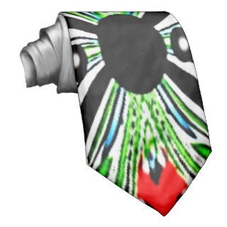 Red Green Black Abstract Tie