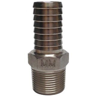 304 Stainless Steel Male Adapter, 1" MPT x 1" Barb   Pipe Fittings  